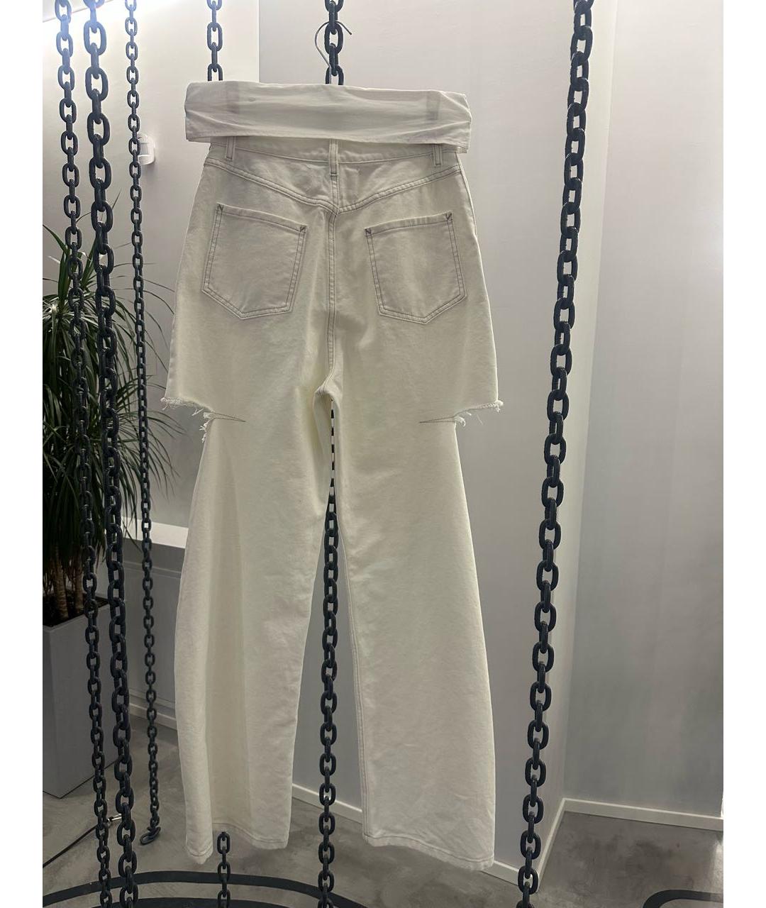 MAISON MARGIELA Белые хлопковые джинсы слим, фото 2