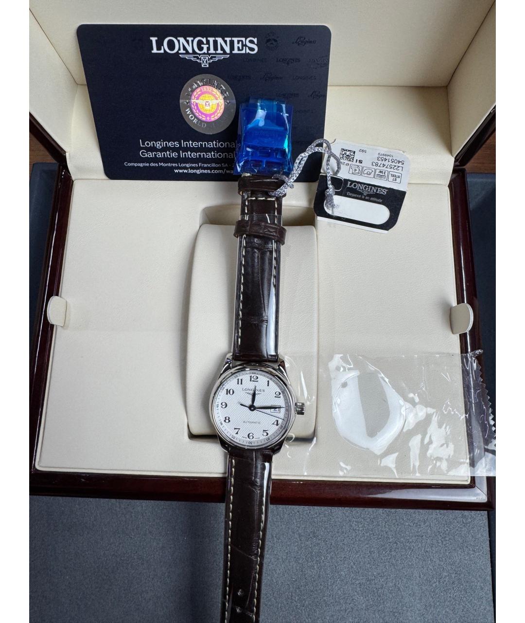 LONGINES Белые металлические часы, фото 5