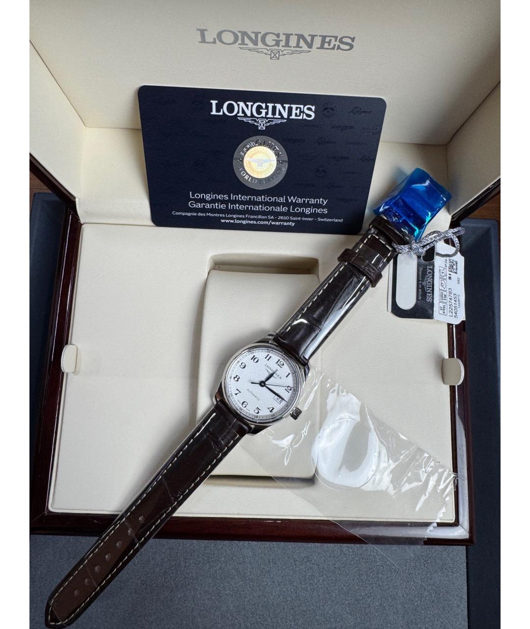 LONGINES Белые металлические часы, фото 3