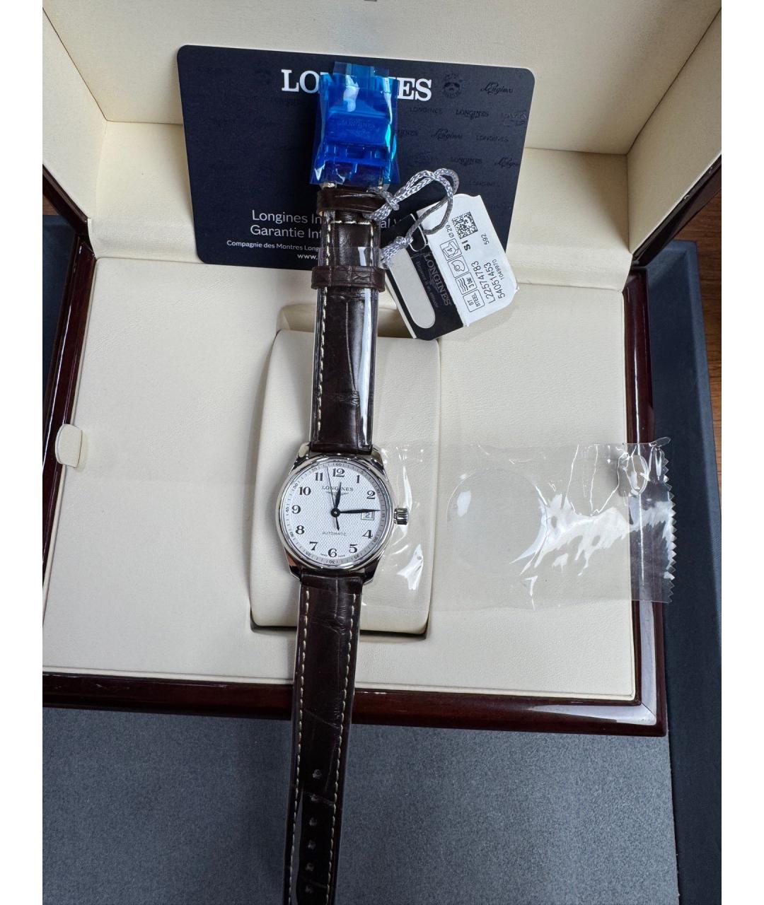 LONGINES Белые металлические часы, фото 8