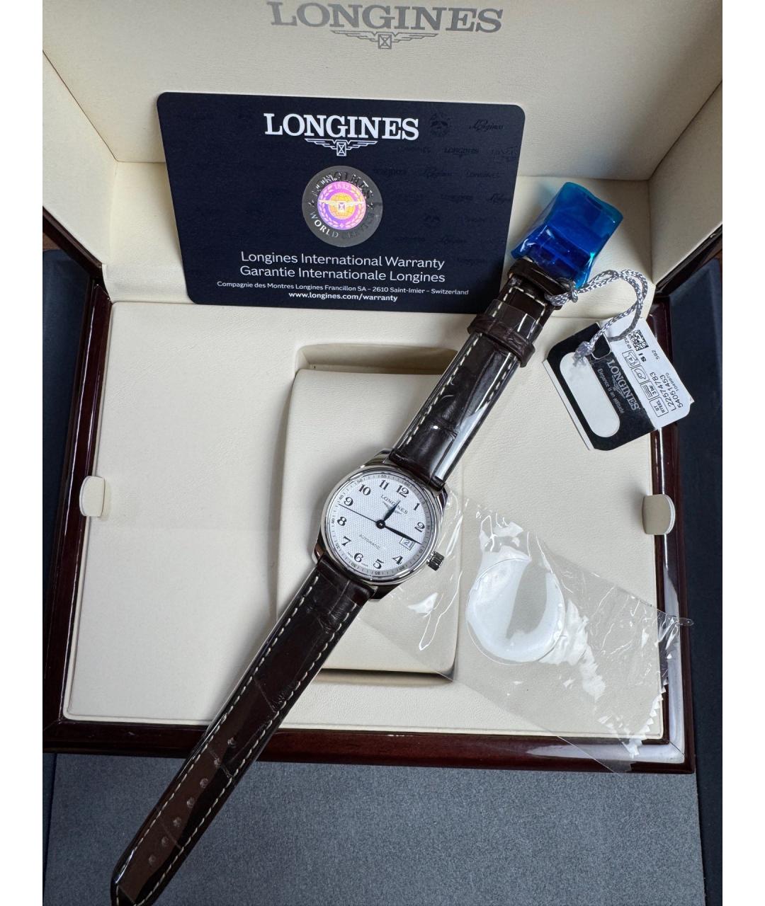 LONGINES Белые металлические часы, фото 2