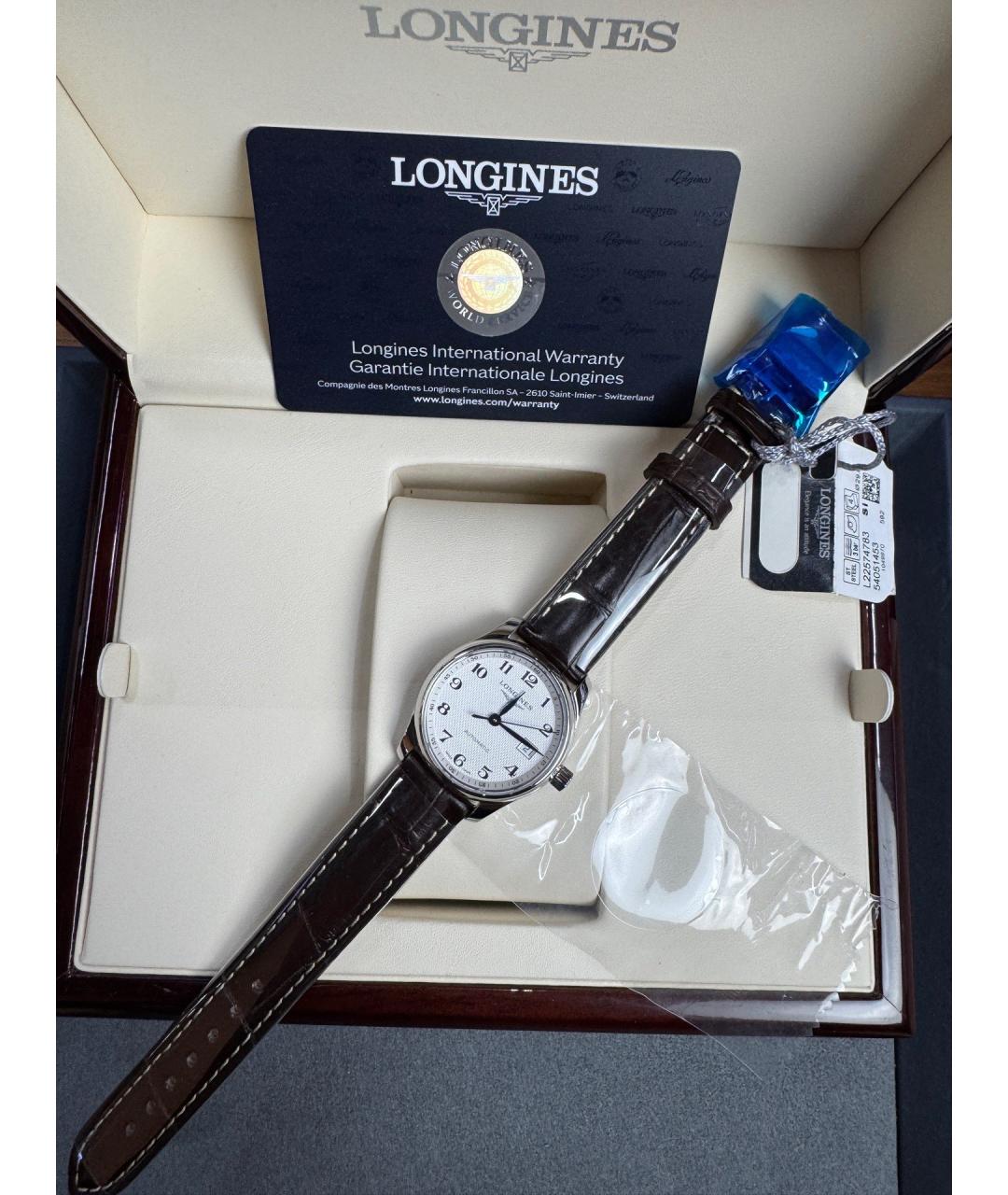 LONGINES Белые металлические часы, фото 4
