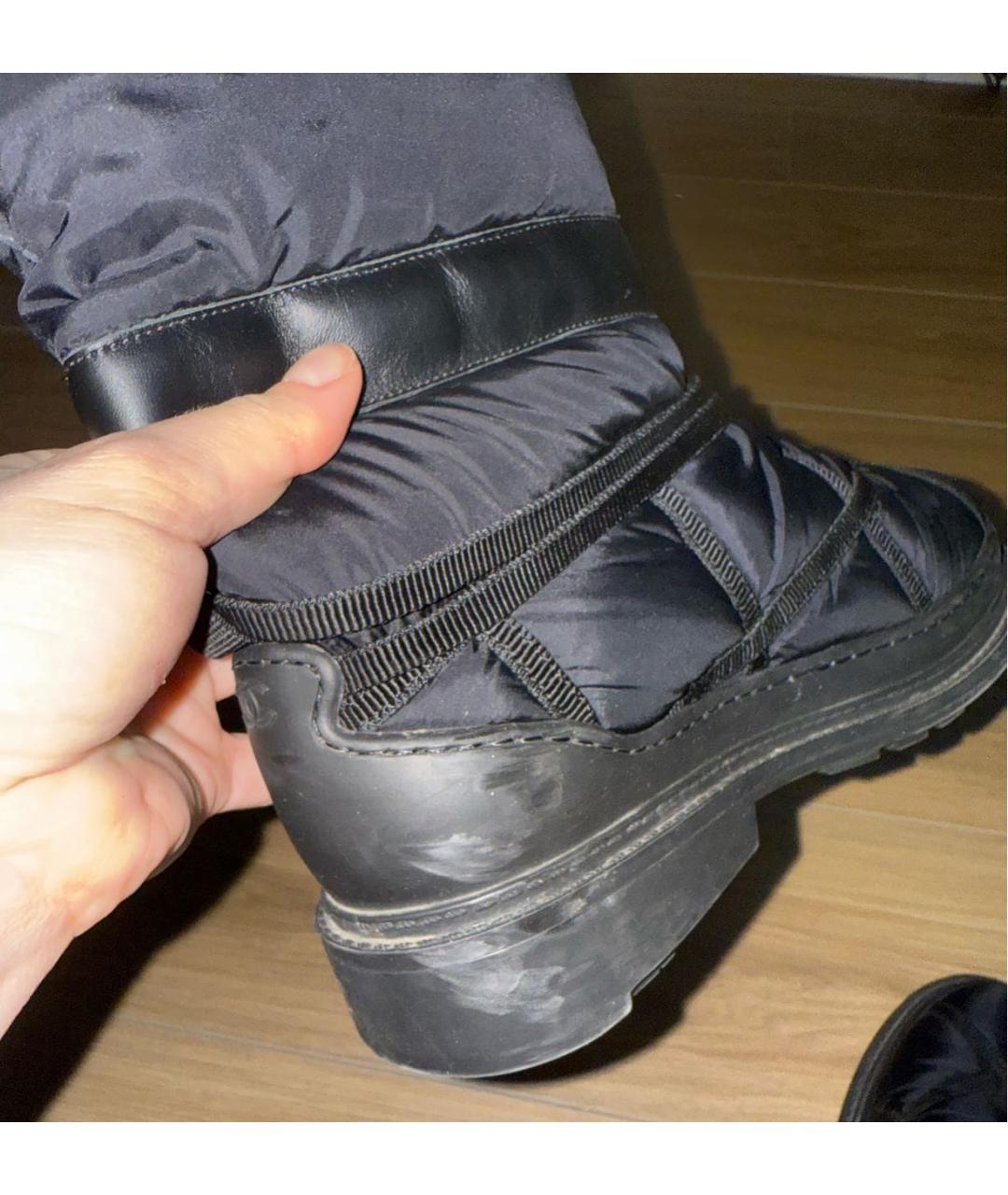 CHANEL Черные неопреновые ботинки, фото 5