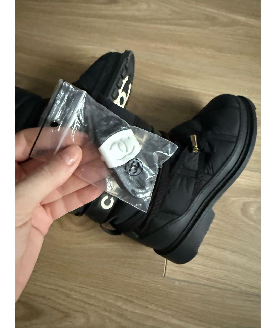 CHANEL Черные неопреновые ботинки, фото 6