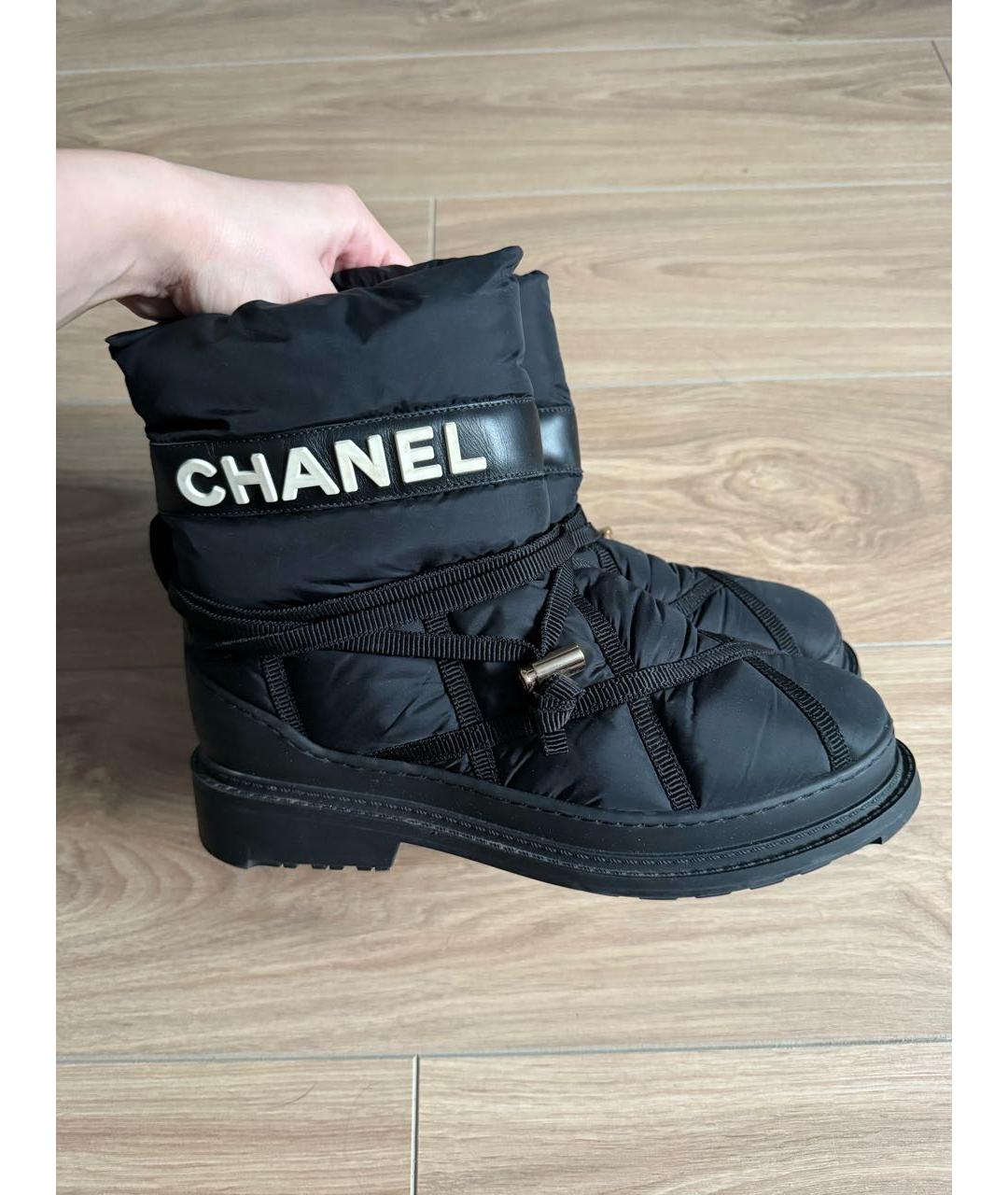 CHANEL Черные неопреновые ботинки, фото 8