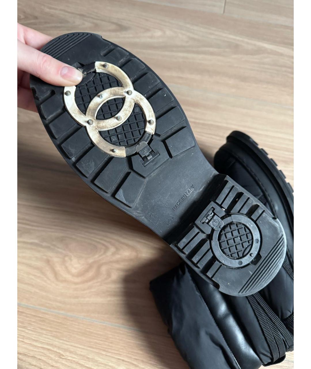 CHANEL Черные неопреновые ботинки, фото 7