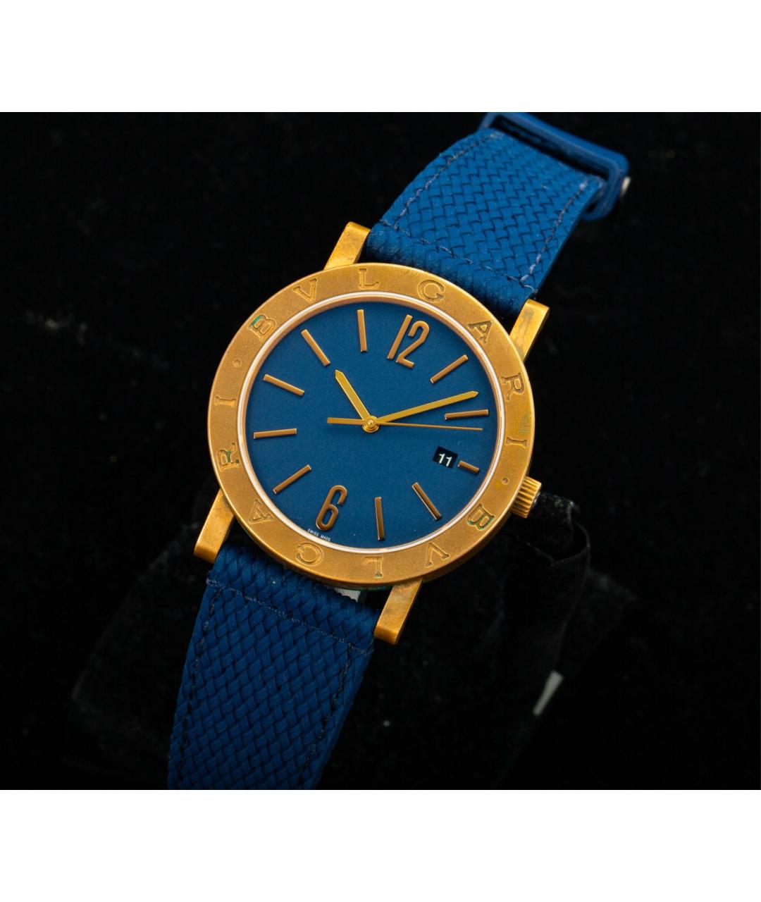 BVLGARI Голубые металлические часы, фото 3