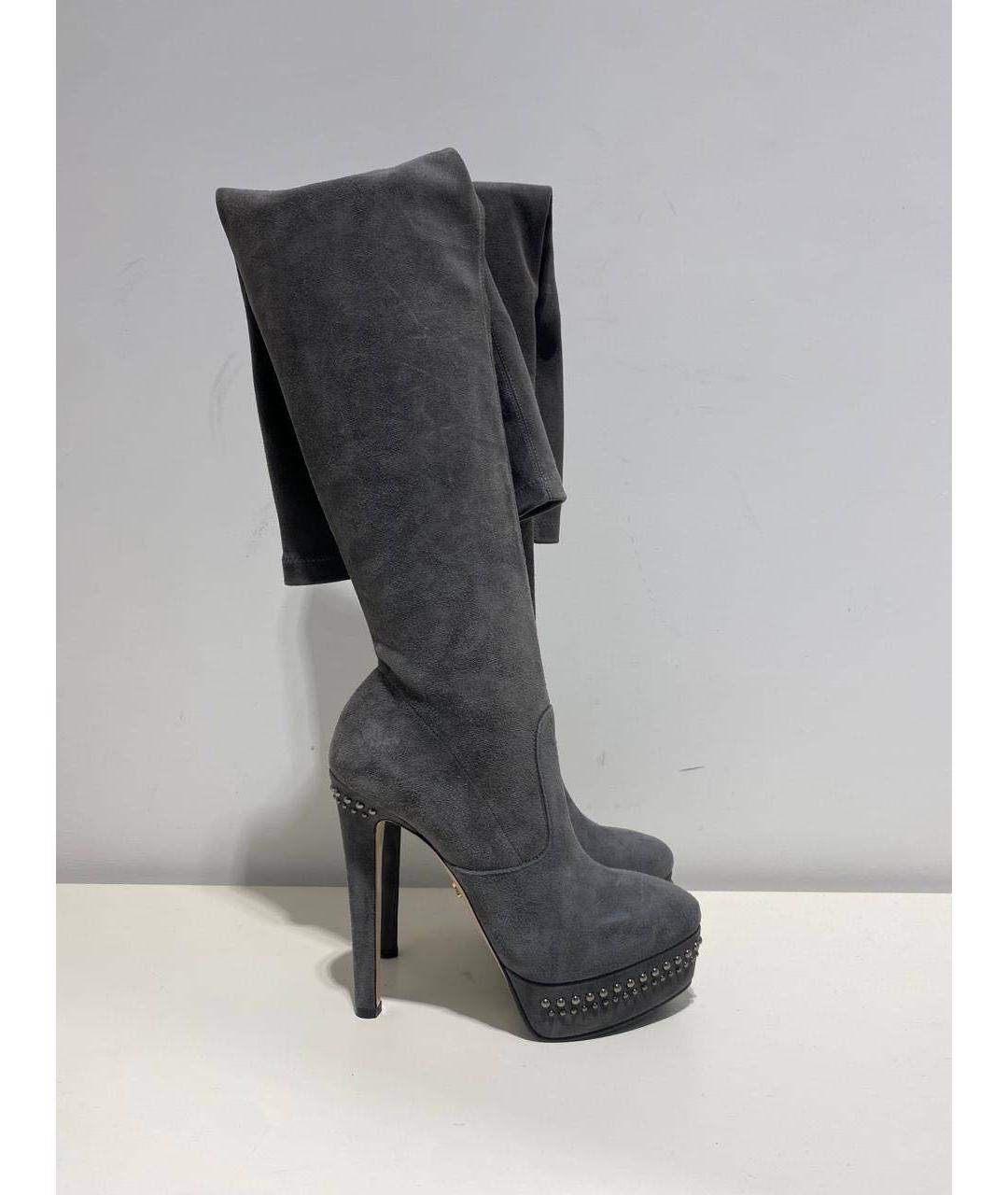 LE SILLA Серые замшевые сапоги, фото 4