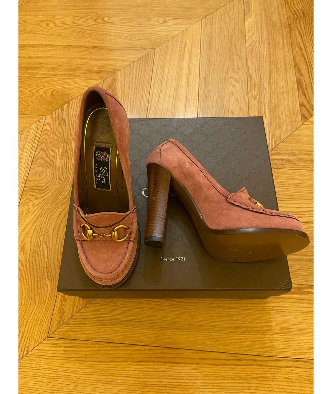 GUCCI Розовые замшевые туфли, фото 4