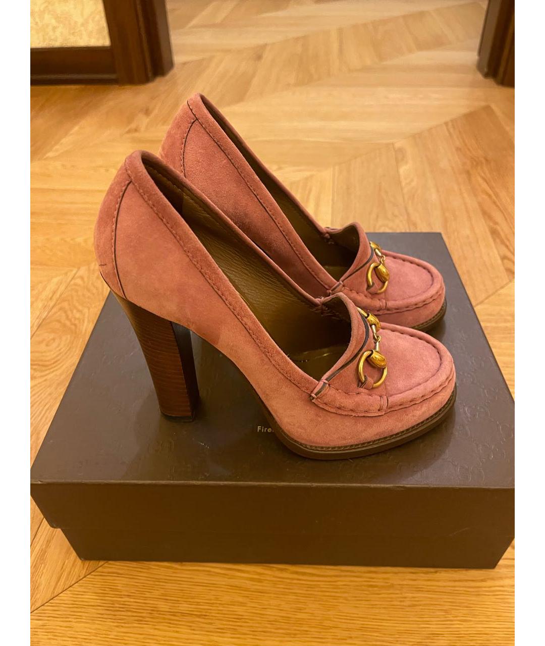 GUCCI Розовые замшевые туфли, фото 2