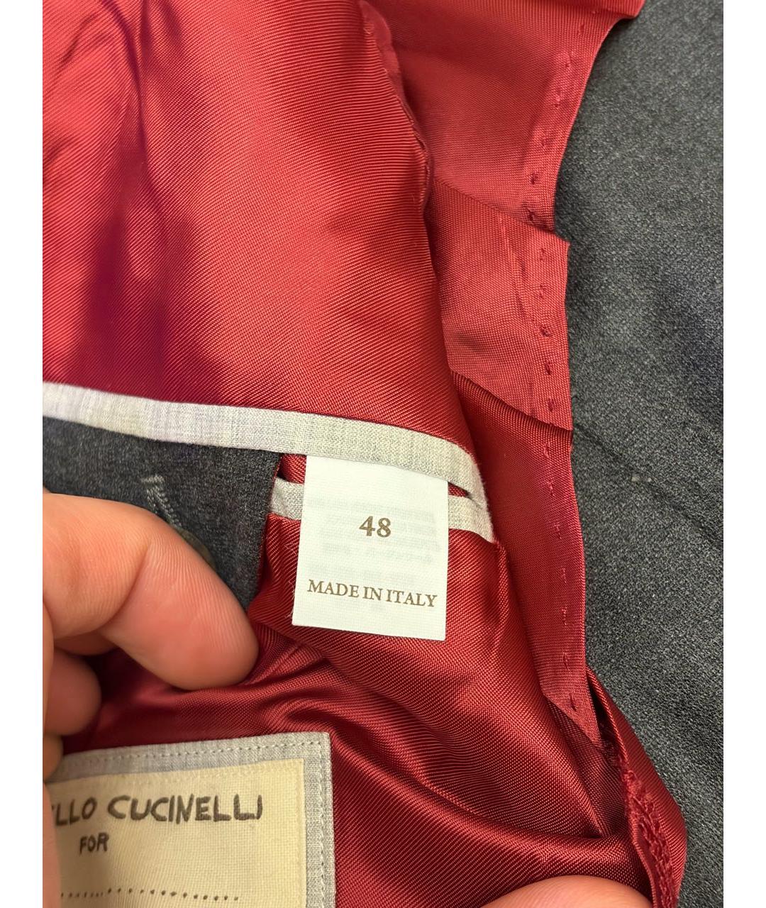 BRUNELLO CUCINELLI Серый классический костюм, фото 6