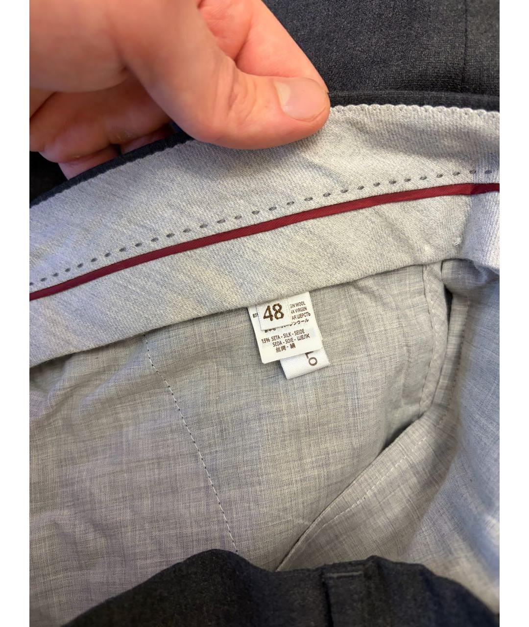 BRUNELLO CUCINELLI Серый классический костюм, фото 8