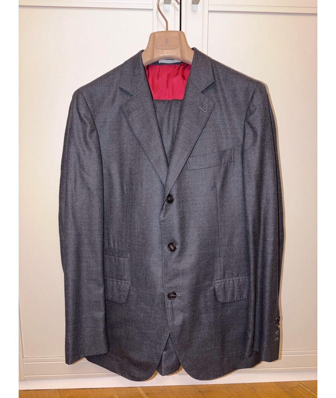 BRUNELLO CUCINELLI Серый классический костюм, фото 9