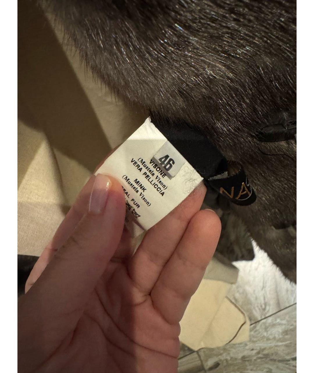 Fabio Gavazzi Серая меховая шуба, фото 2