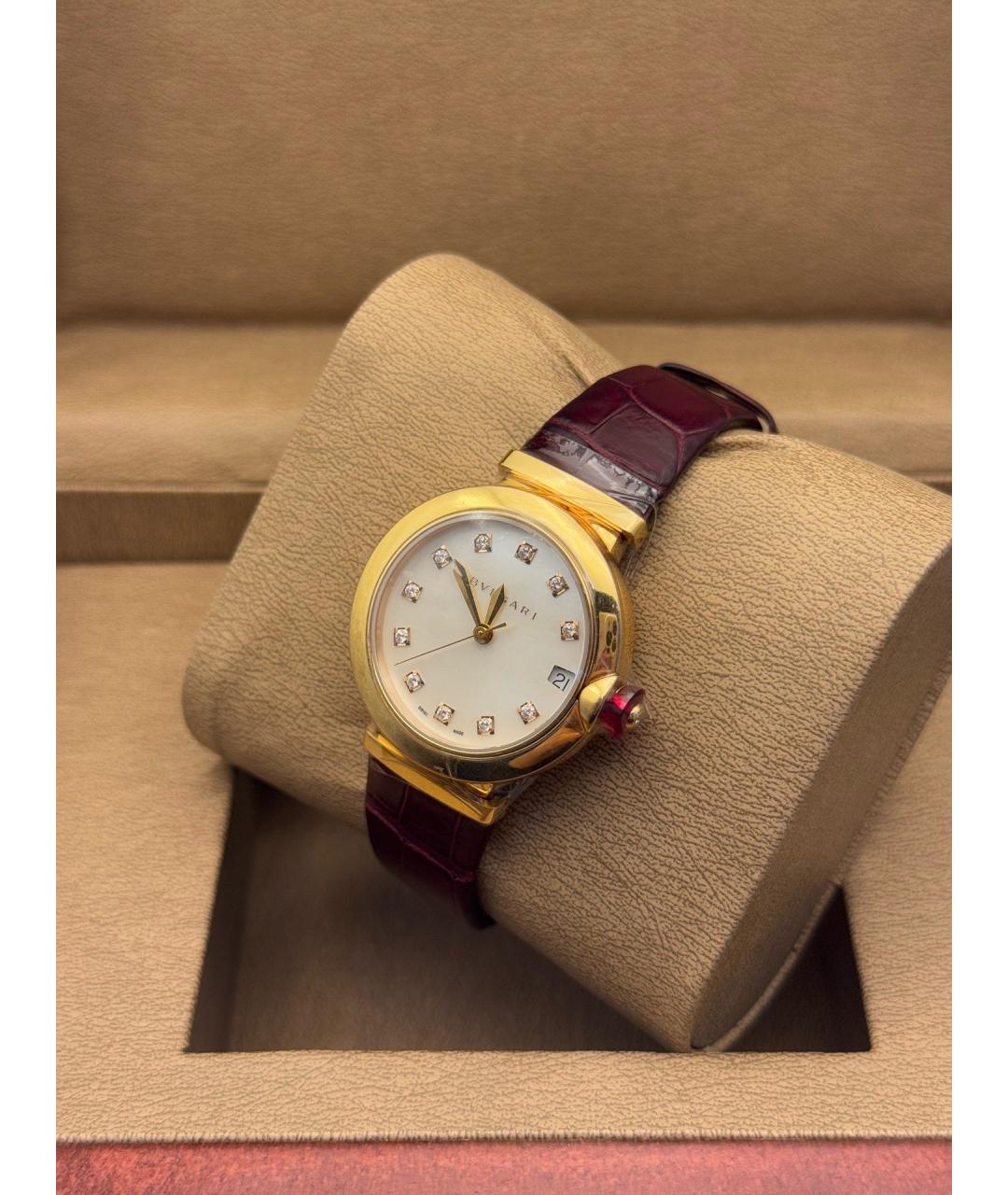 BVLGARI Белые часы из розового золота, фото 2