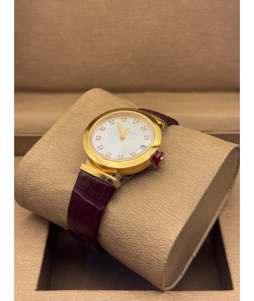 BVLGARI Белые часы из розового золота, фото 4