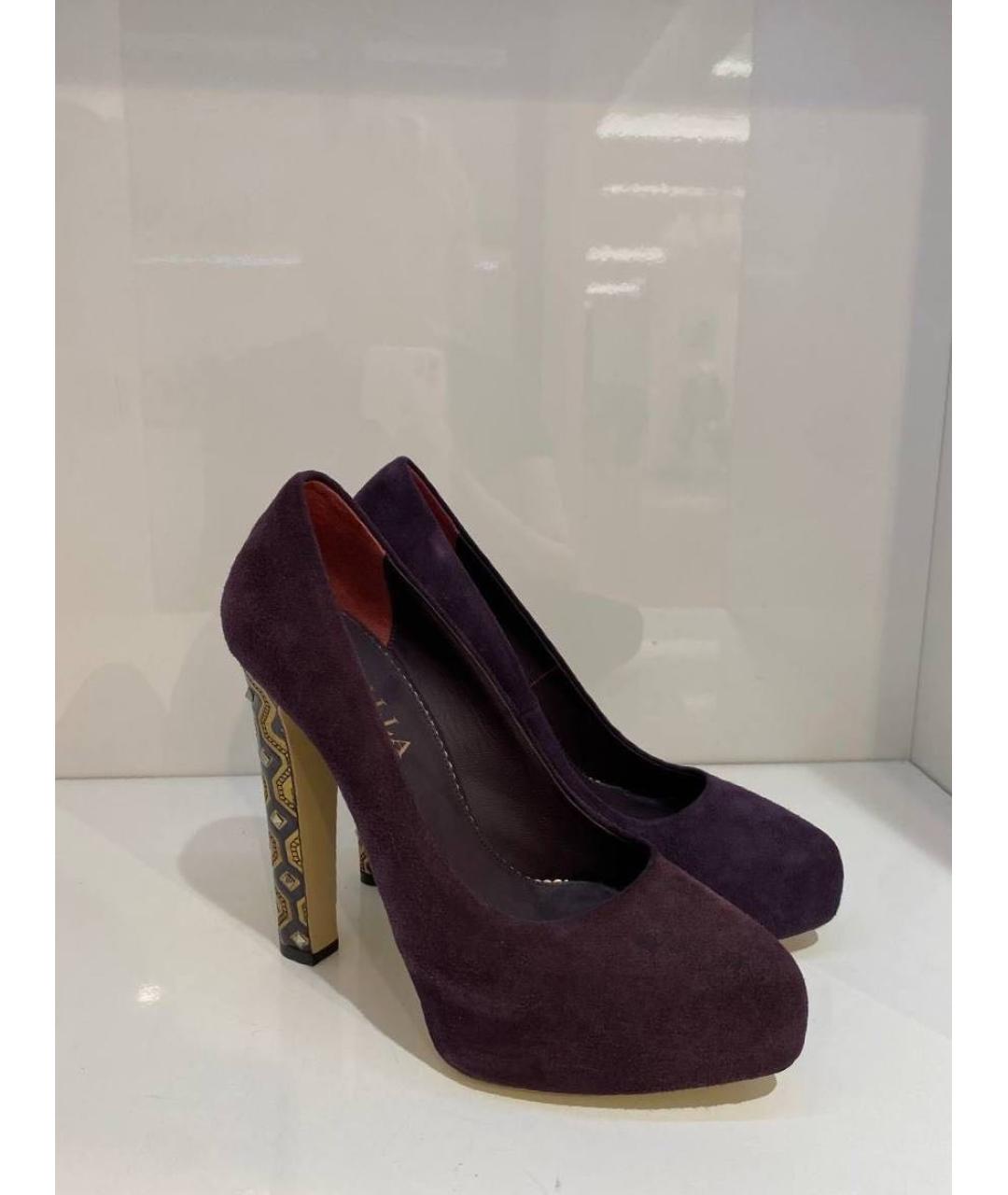 LE SILLA Фиолетовые замшевые туфли, фото 4