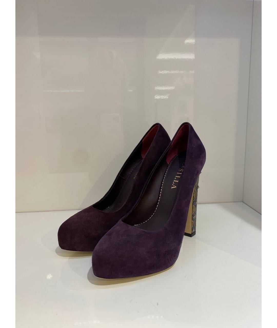 LE SILLA Фиолетовые замшевые туфли, фото 2