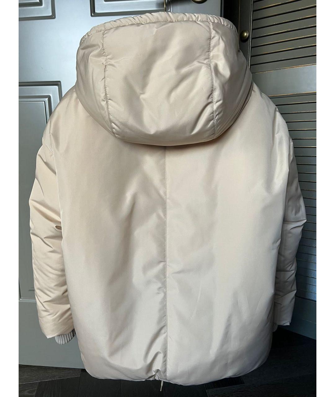 MIU MIU Бежевый полиэстеровый пуховик, фото 2