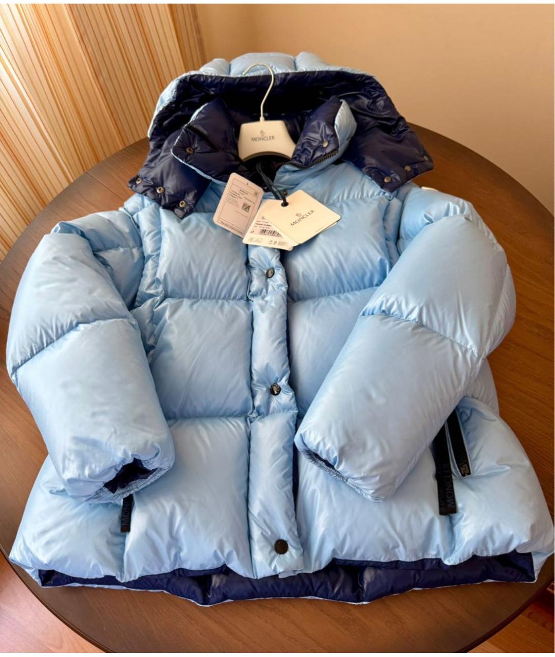 MONCLER Голубой пуховик, фото 2