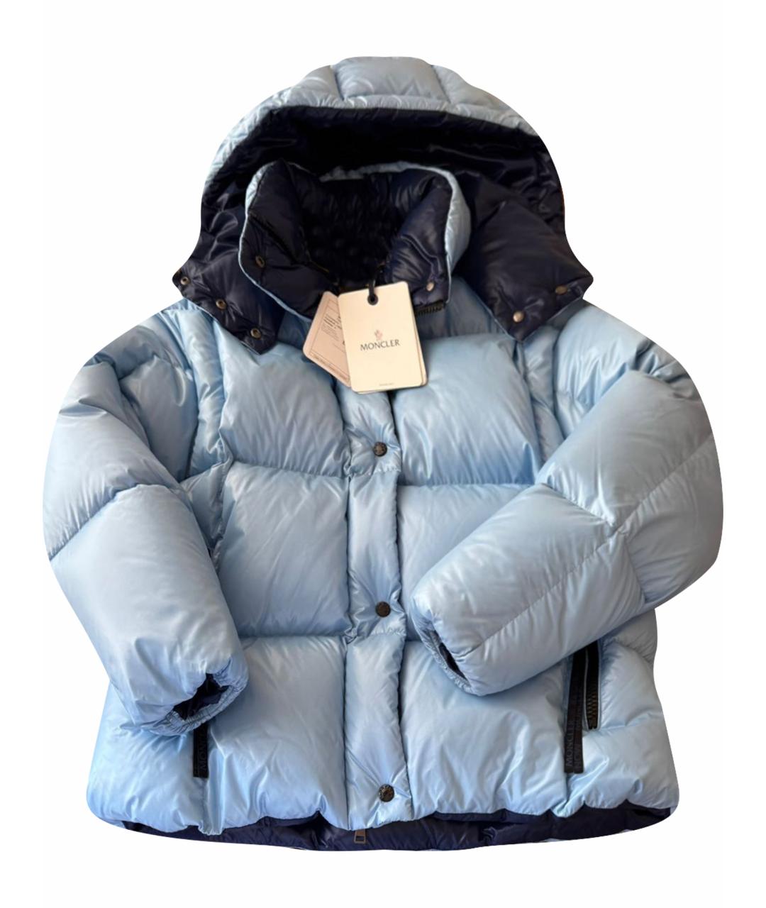 MONCLER Голубой пуховик, фото 1