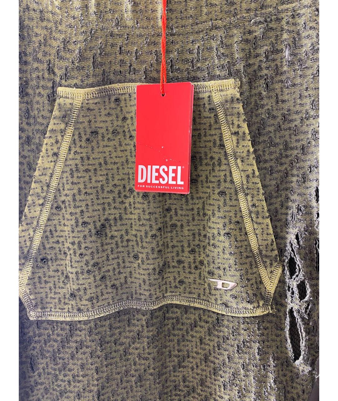 DIESEL Хаки хлопковая юбка макси, фото 6