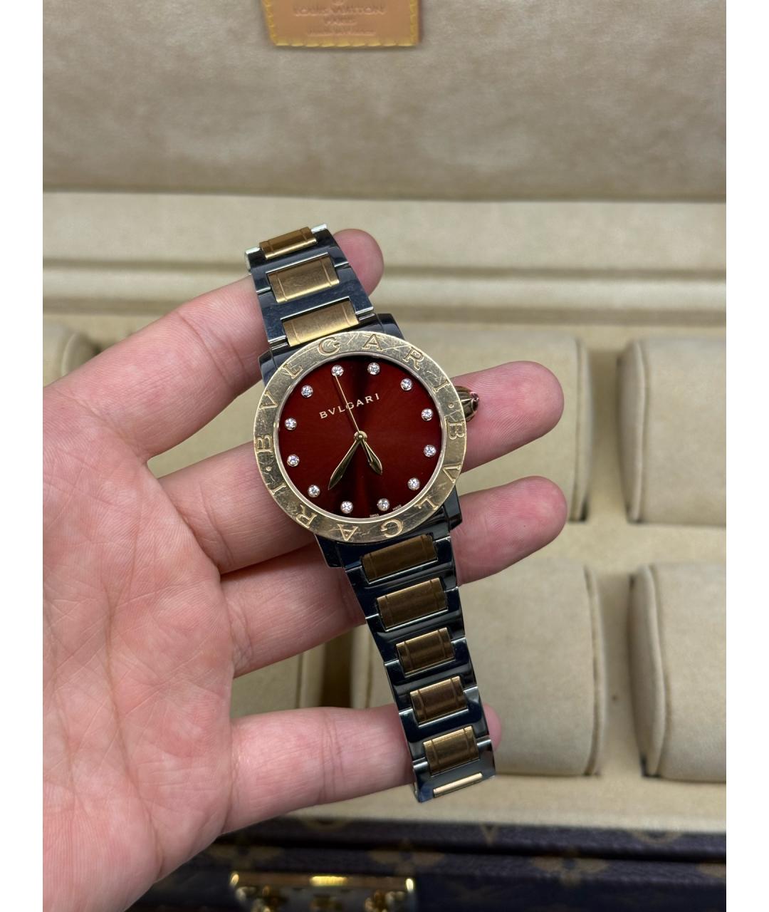 BVLGARI Красные часы из розового золота, фото 4