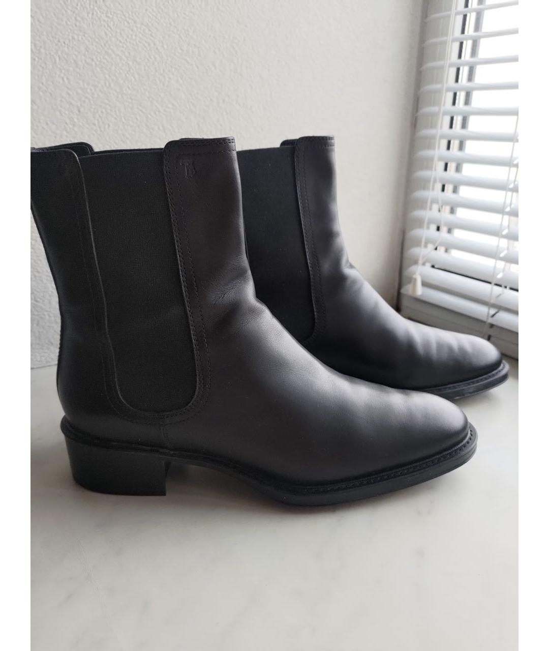 TOD'S Черные кожаные ботинки, фото 7