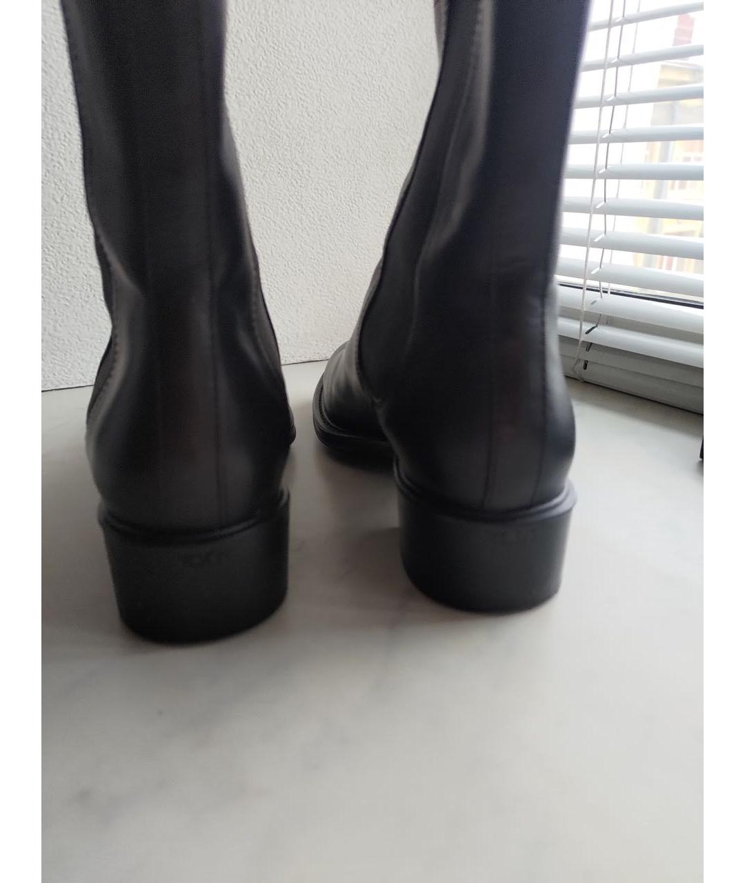 TOD'S Черные кожаные ботинки, фото 4