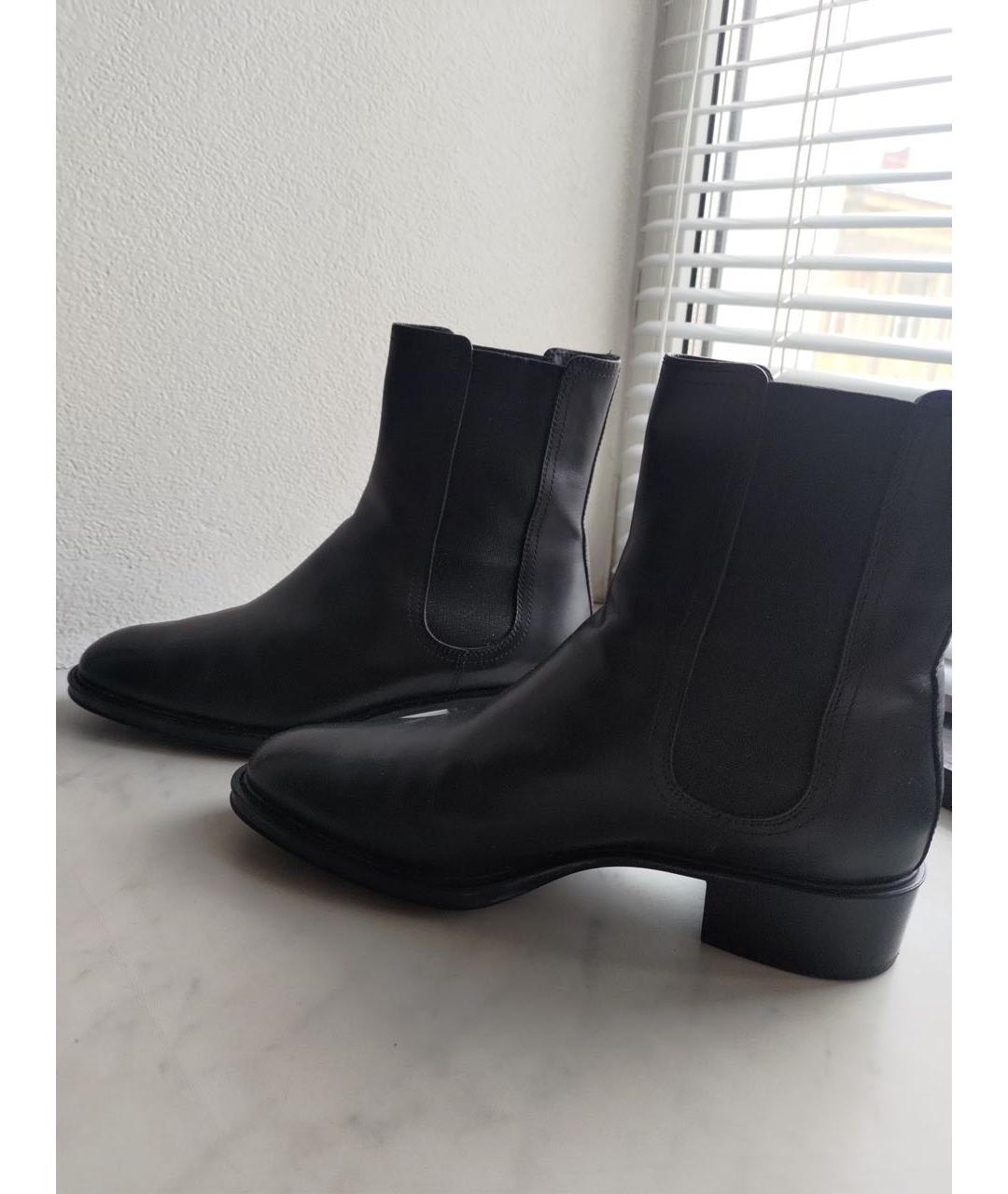 TOD'S Черные кожаные ботинки, фото 2