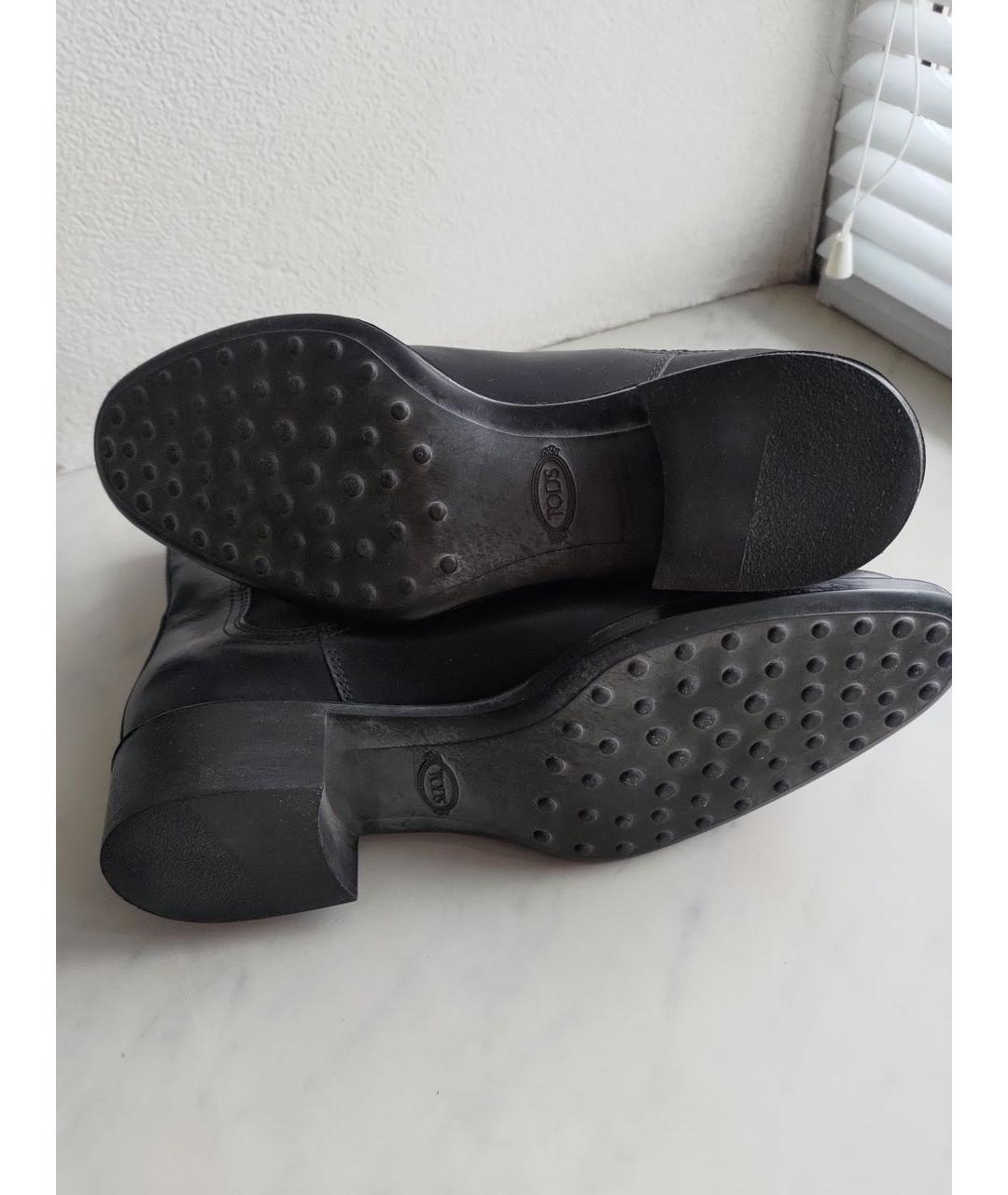 TOD'S Черные кожаные ботинки, фото 6