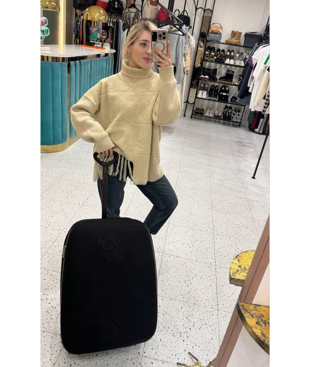 LOUIS VUITTON Черный тканевый чемодан, фото 3