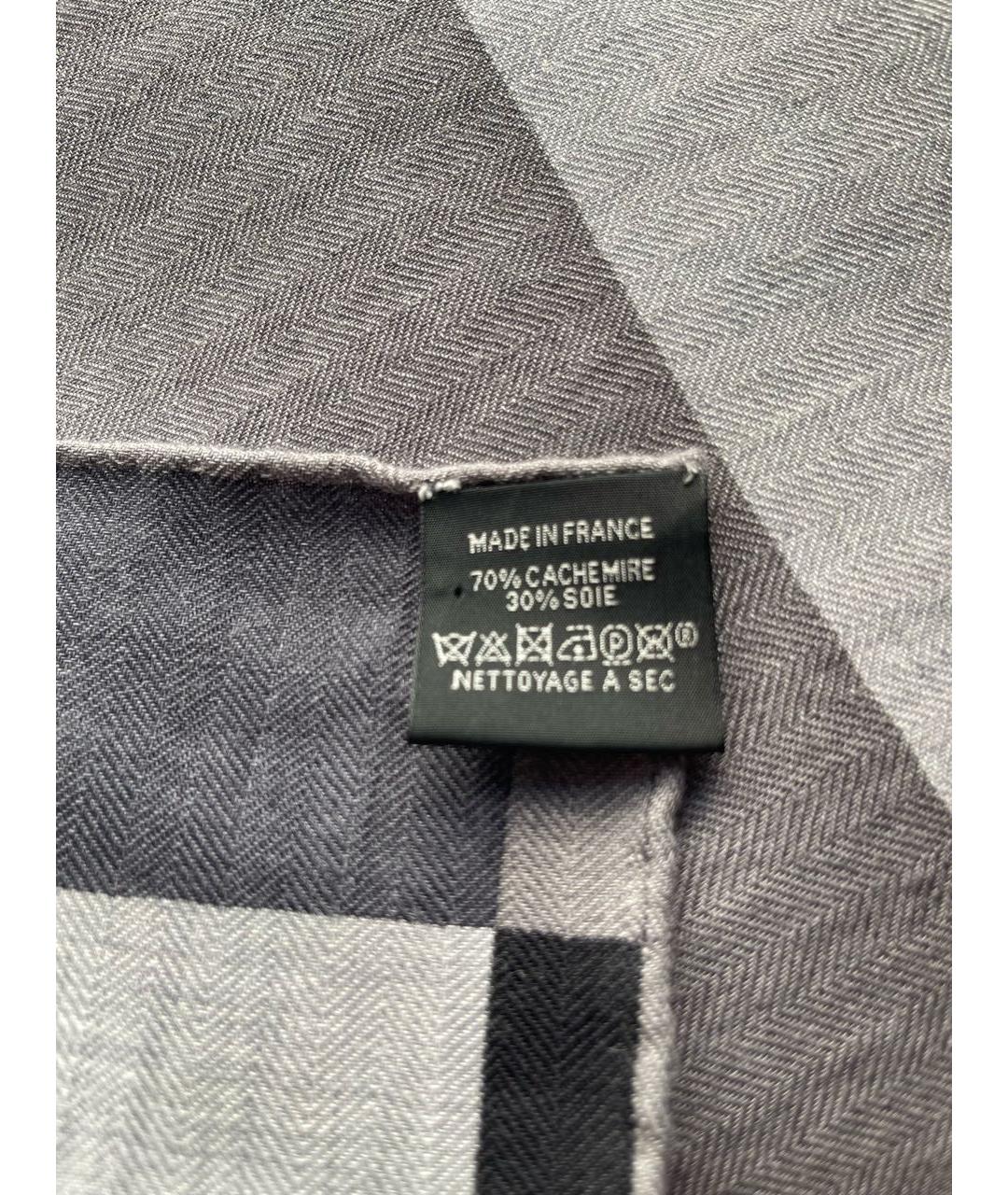 HERMES Серый кашемировый платок, фото 3