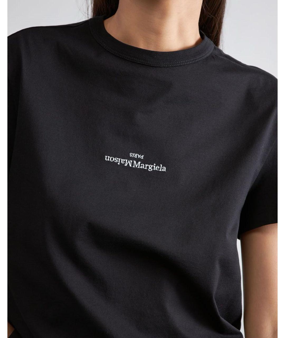 MAISON MARGIELA Черная хлопковая футболка, фото 4