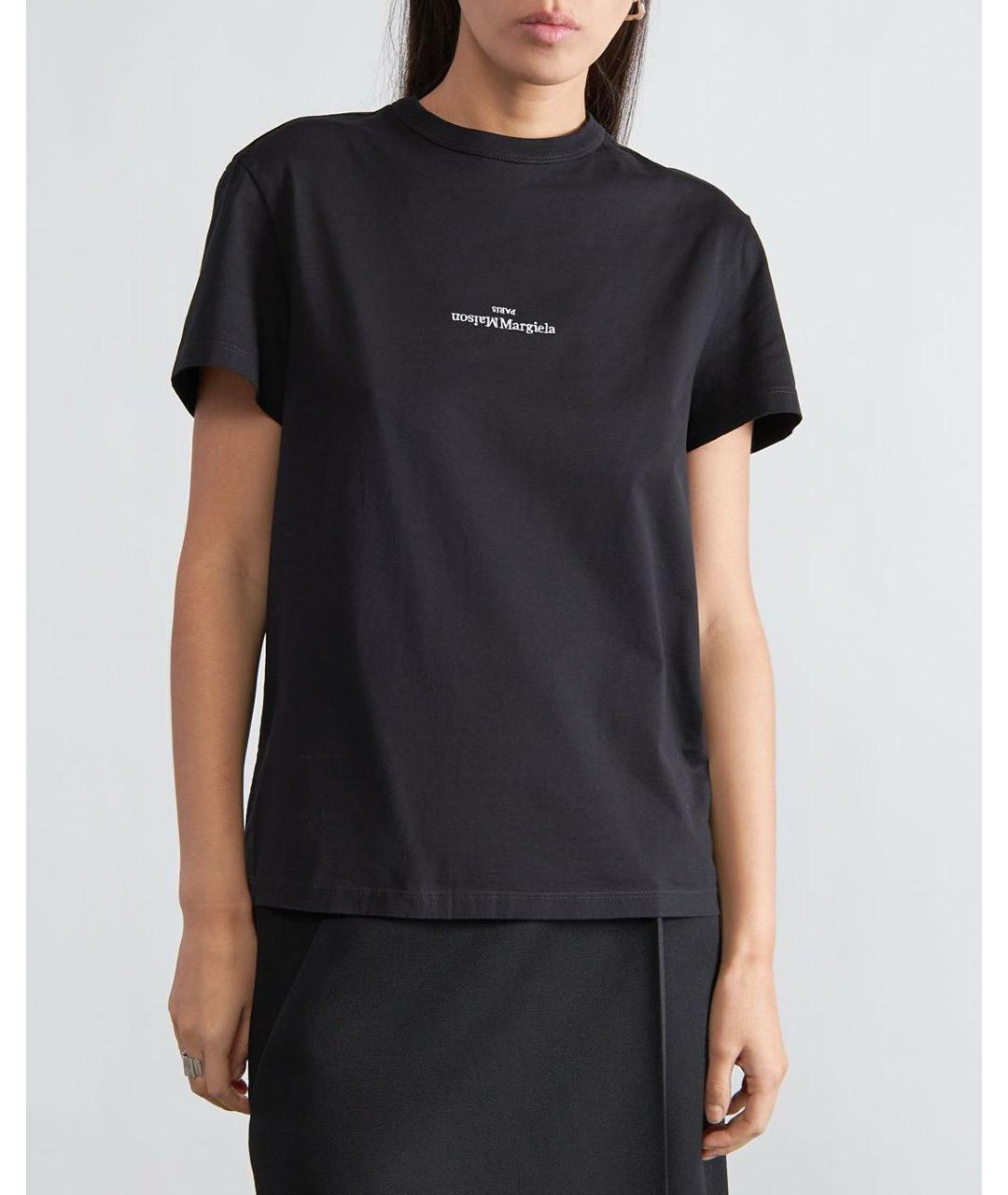 MAISON MARGIELA Черная хлопковая футболка, фото 3