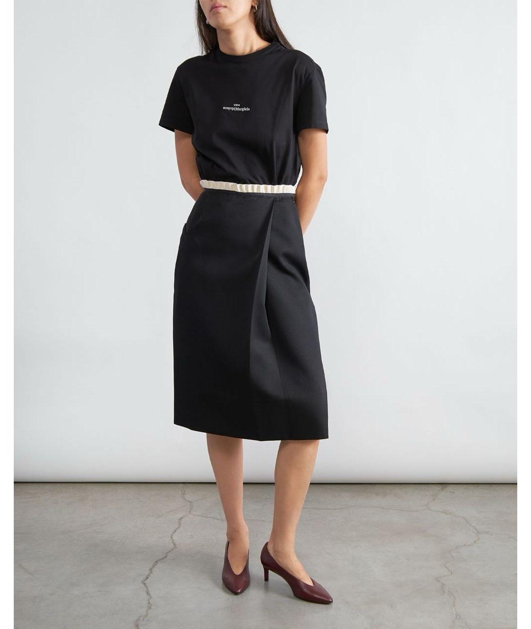 MAISON MARGIELA Черная хлопковая футболка, фото 2