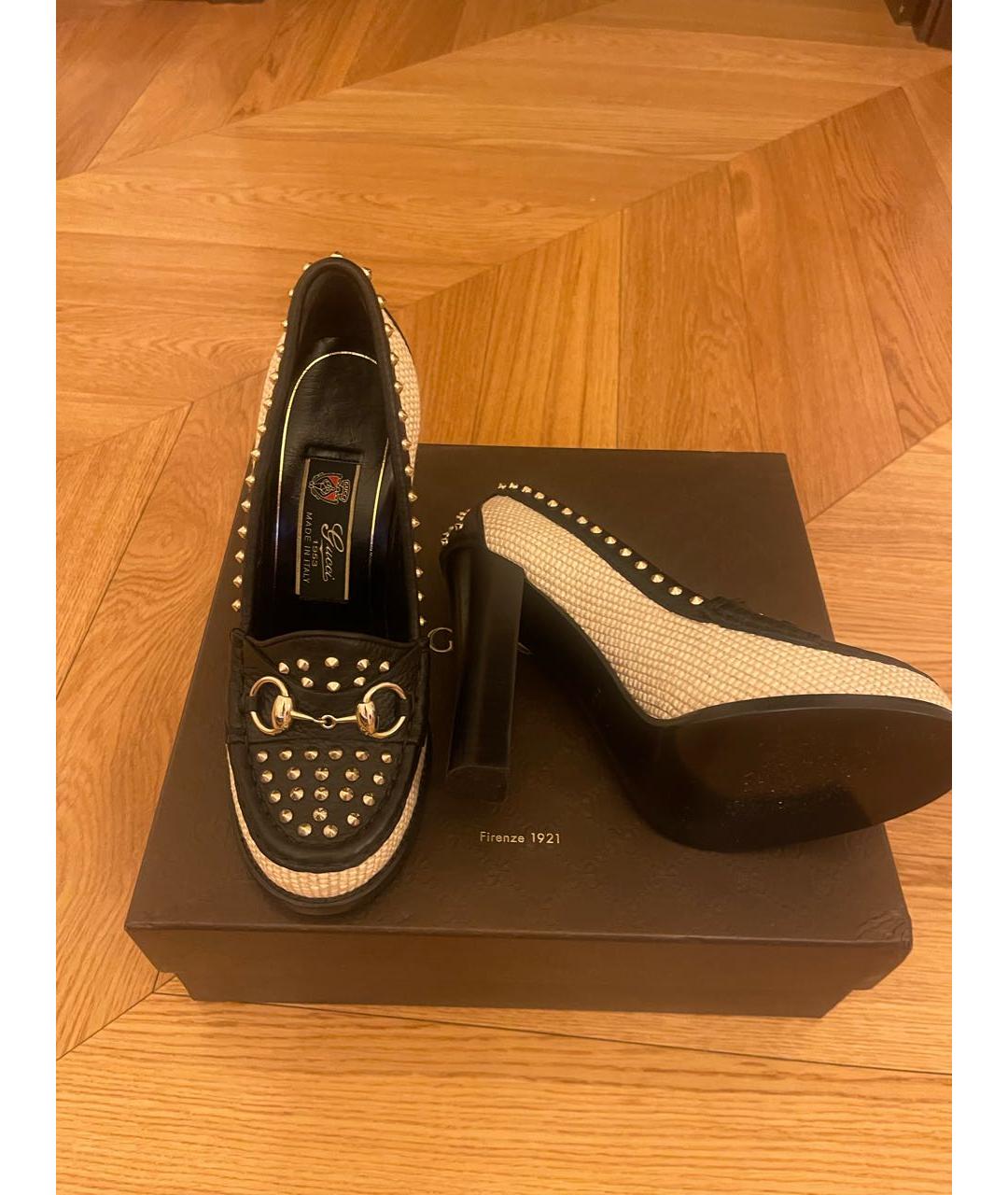 GUCCI Черные кожаные туфли, фото 4