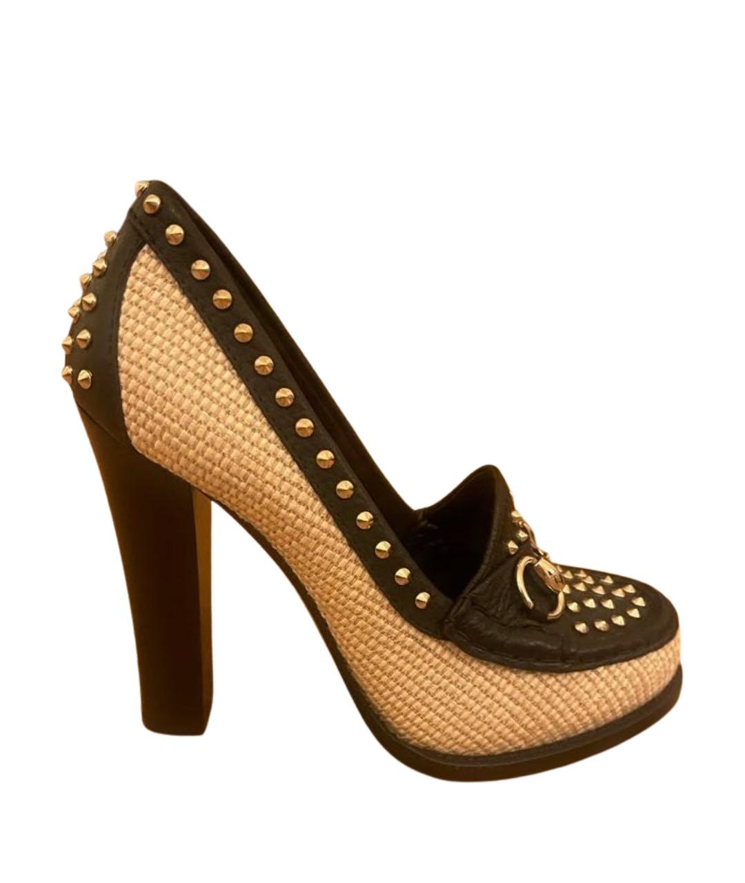 GUCCI Черные кожаные туфли, фото 1