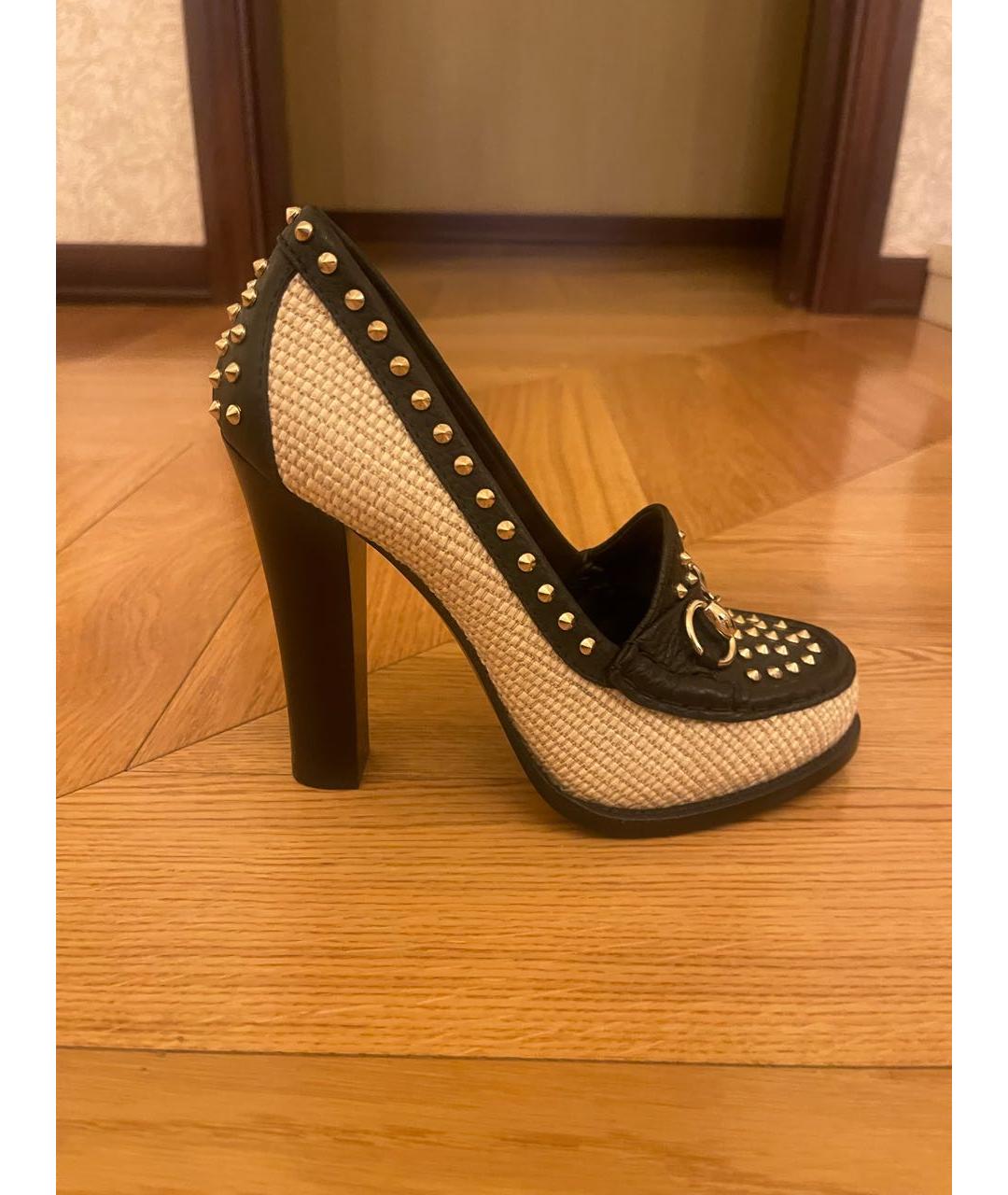 GUCCI Черные кожаные туфли, фото 6