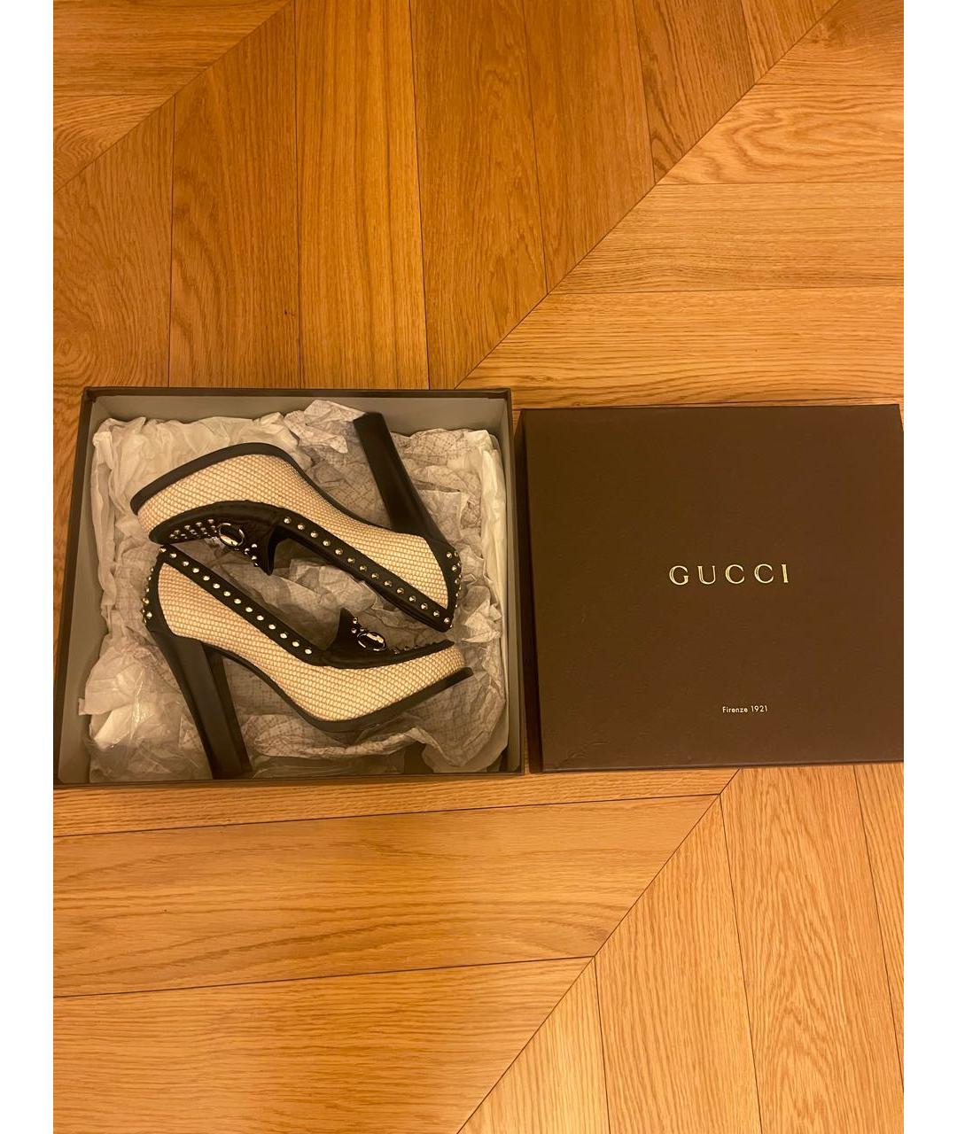 GUCCI Черные кожаные туфли, фото 5