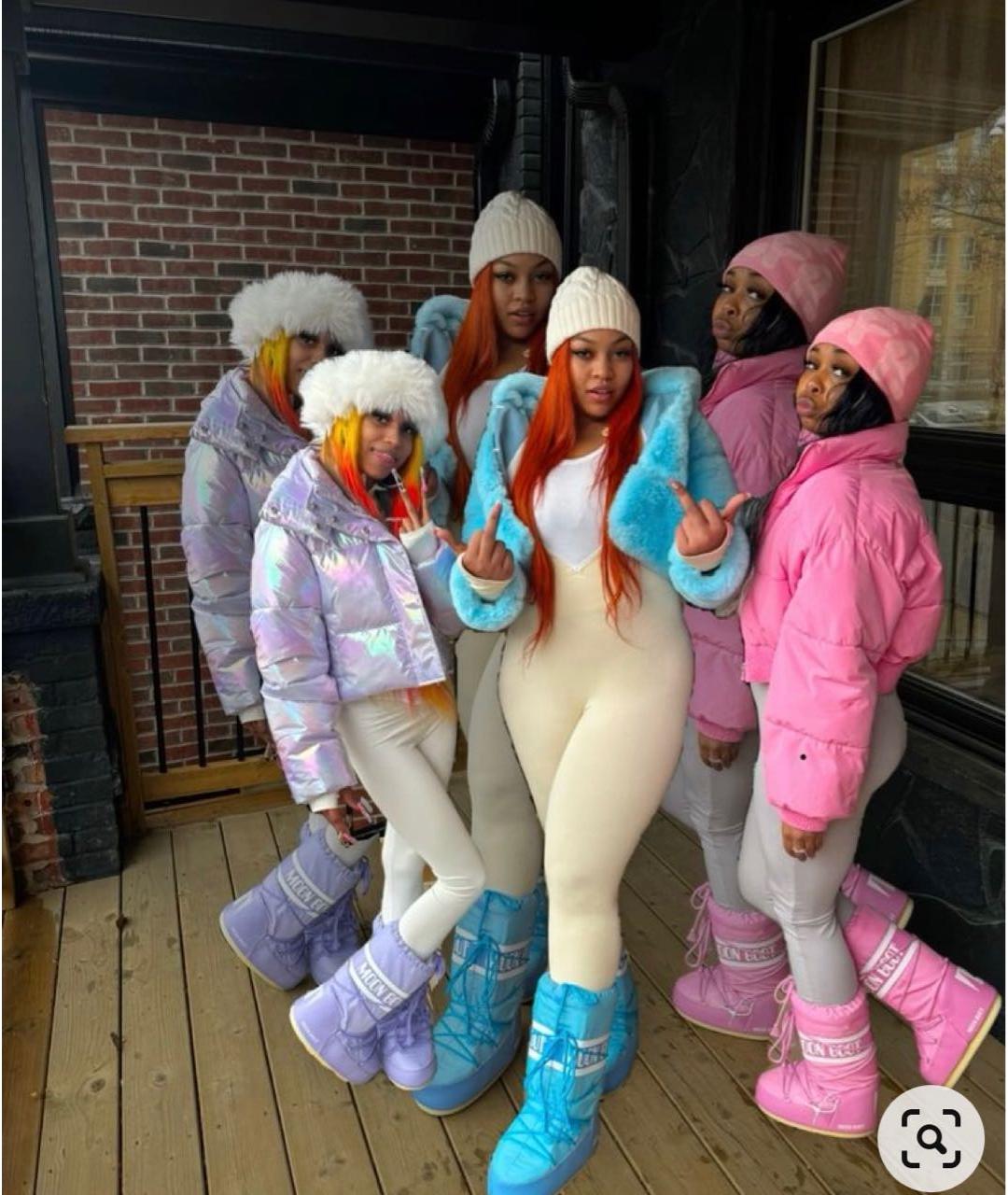 MOON BOOT Фиолетовые текстильные сапоги, фото 2