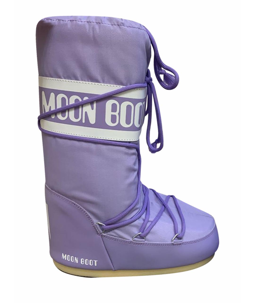 MOON BOOT Фиолетовые текстильные сапоги, фото 1