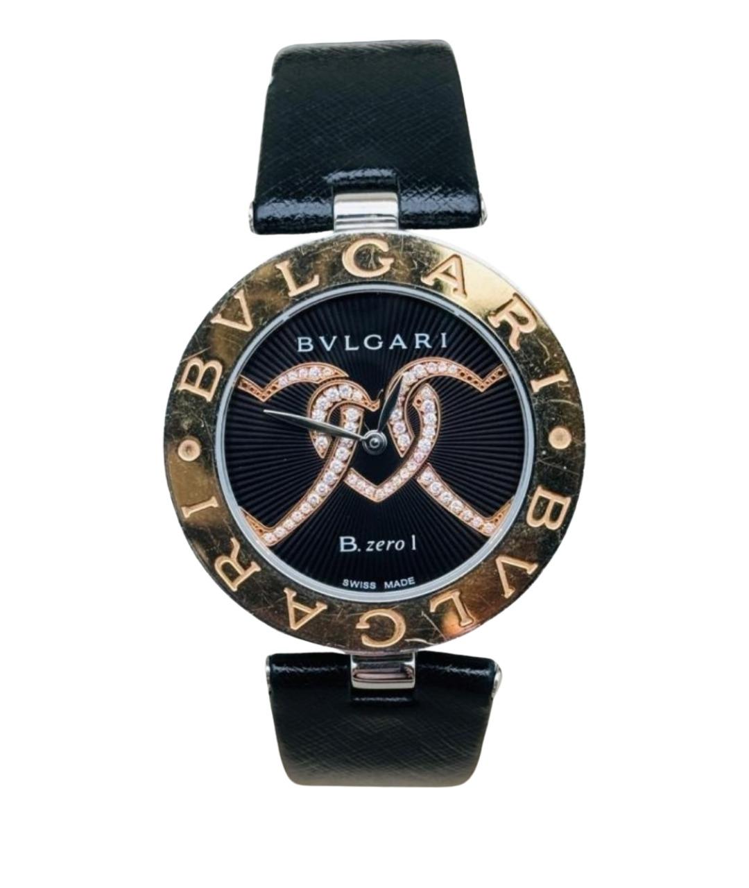 BVLGARI Черные часы из розового золота, фото 1
