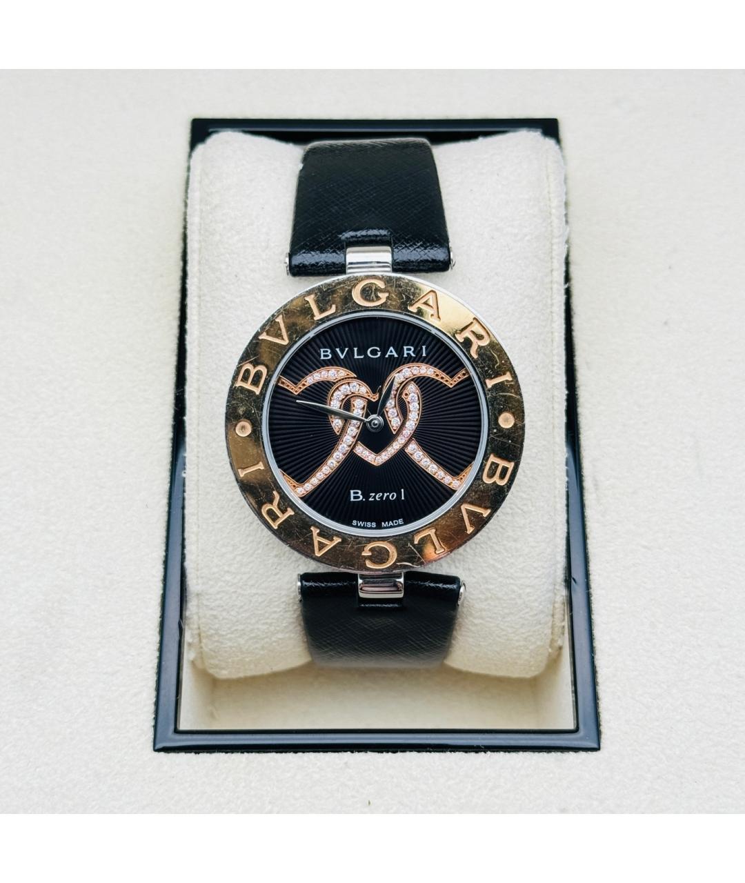 BVLGARI Черные часы из розового золота, фото 6