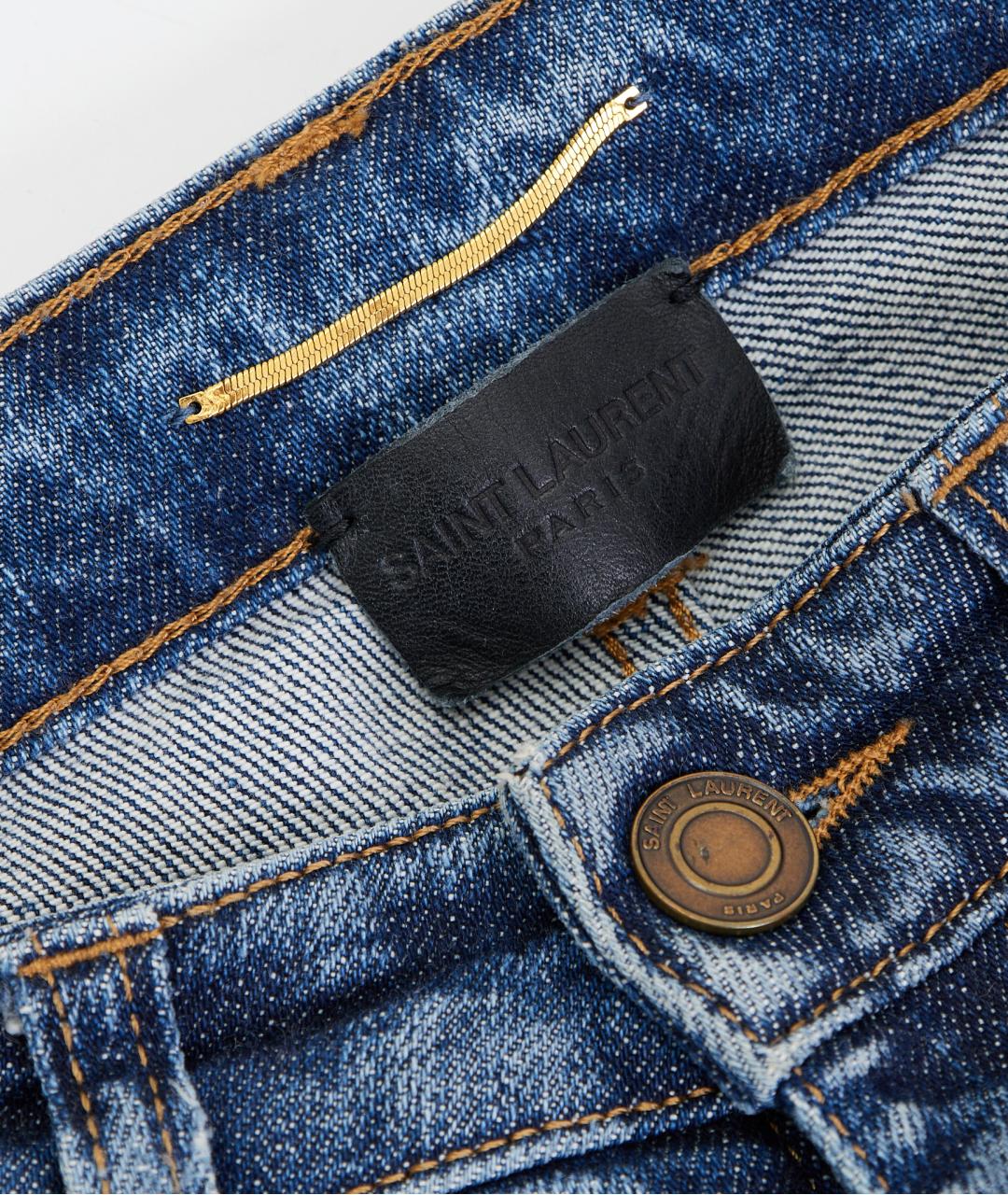 SAINT LAURENT Синие хлопковые шорты, фото 4