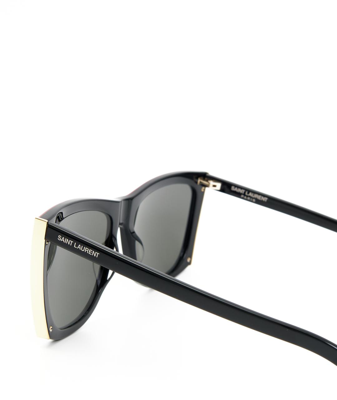 SAINT LAURENT Черные пластиковые солнцезащитные очки, фото 4