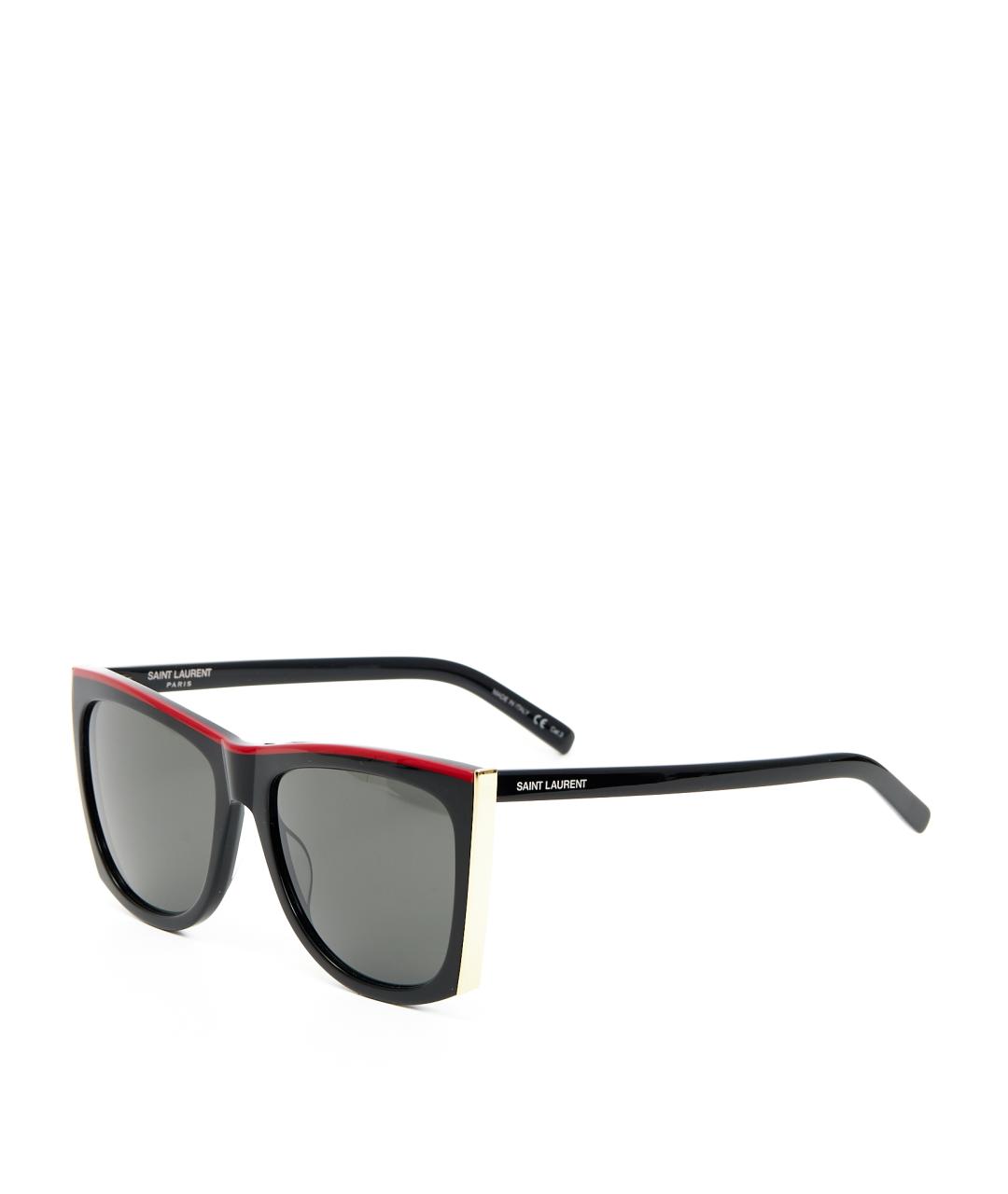 SAINT LAURENT Черные пластиковые солнцезащитные очки, фото 2