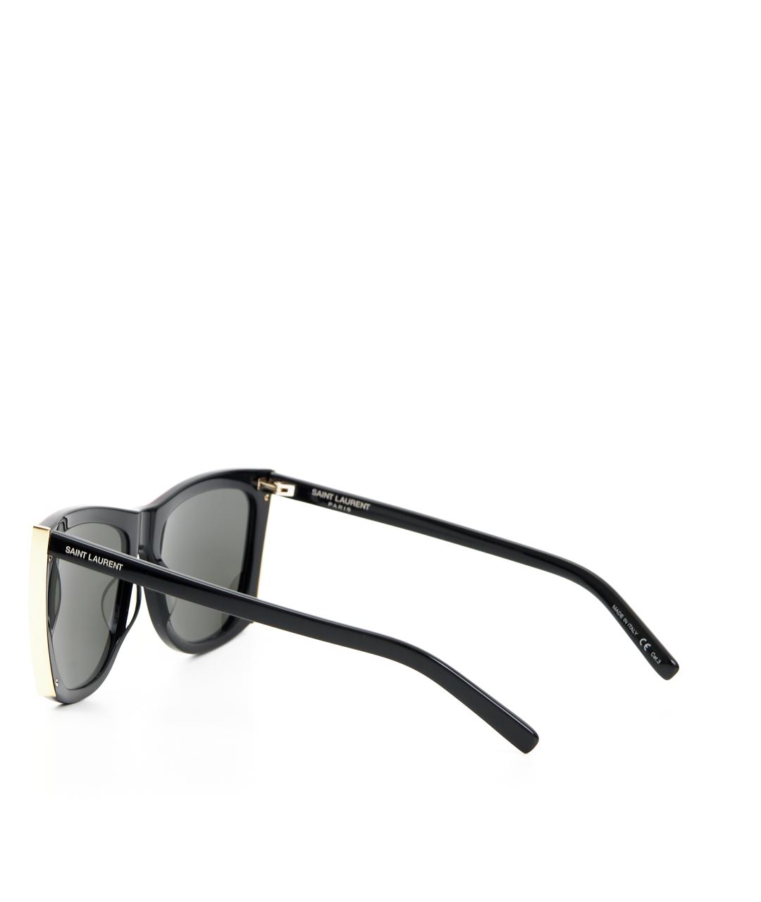 SAINT LAURENT Черные пластиковые солнцезащитные очки, фото 3