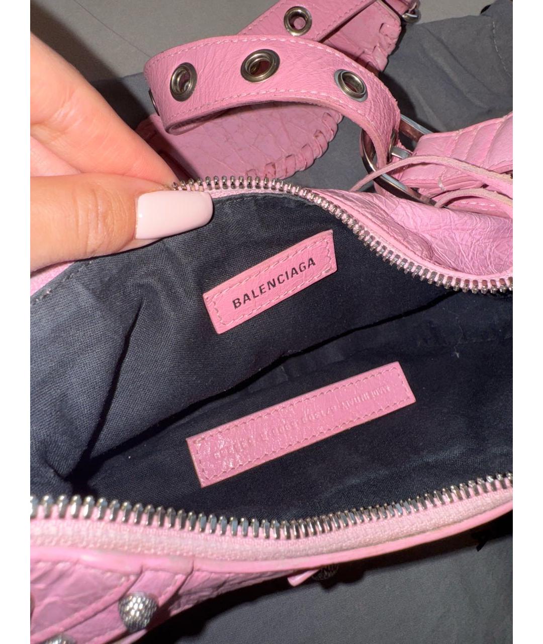 BALENCIAGA Розовая кожаная сумка через плечо, фото 4