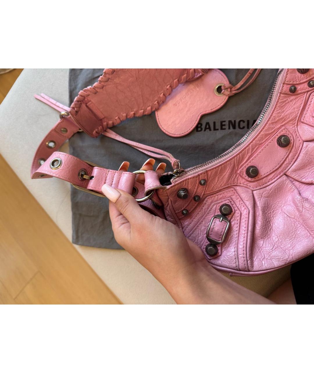 BALENCIAGA Розовая кожаная сумка через плечо, фото 8